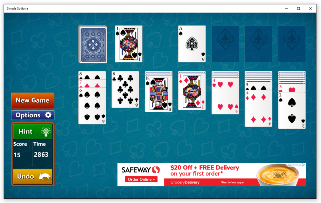 Random Salad Games Pubfinity   Solitaire Screenshot With Safeway Ad 1024x649 